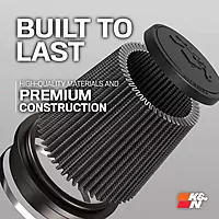K&N RU-5283HBK Universal Clamp-On Air Filter, 4.5" Flange, 8" Height