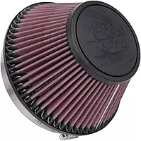 K&N High-Flow Original Lifetime Universal Clamp-On Air Filter: High Performance, Premium, Washable: Flange Diameter: 6 In, Filter Height: 4 In, Flange Length: 1 In, Shape: Round Tapered, RU-4600