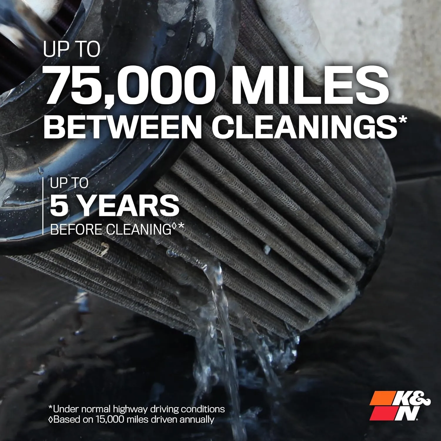 K&N High-Flow Universal Clamp-On Air Filter RU-5111 (3 in Flange)