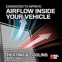 K&N VF3021 Lifetime Cabin Air Filter - Washable, Reusable, 1 Count
