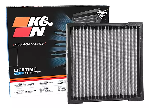 K&N VF2033 Washable Cabin Air Filter — Fits 2009–2025 Acura & Honda (10 x 2 x 11 in)