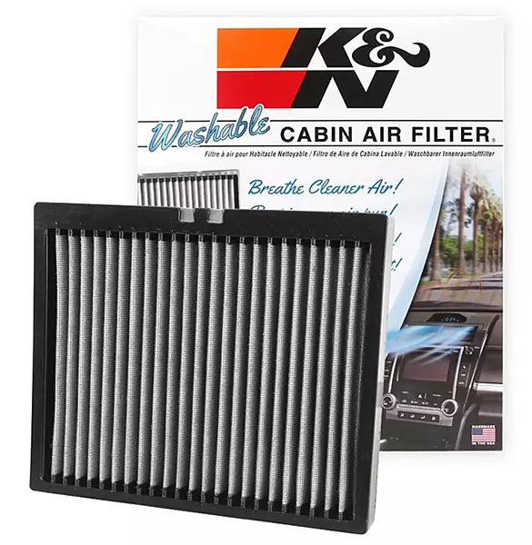 K&N LIFETIME Cabin Air Filter VF2040 - Washable, Reusable, Pleated