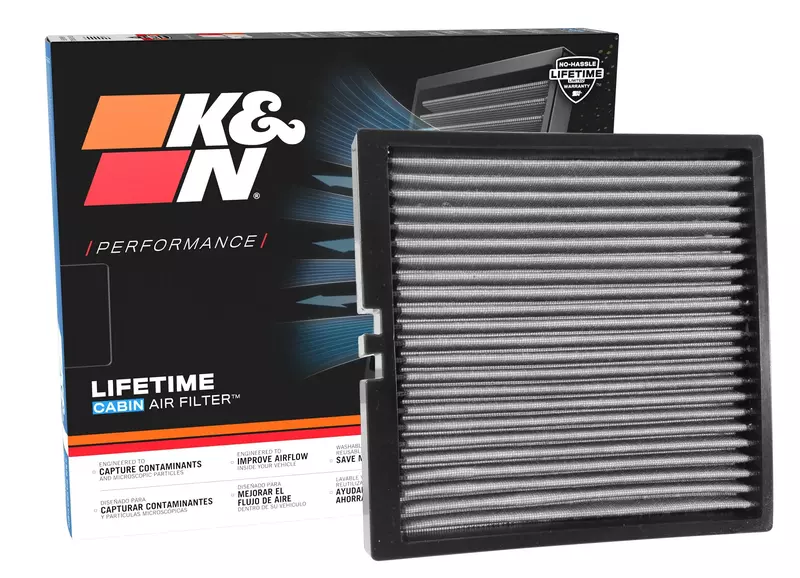 K&N VF2044 Lifetime Washable Cabin Air Filter — 10" x 2" x 11"
