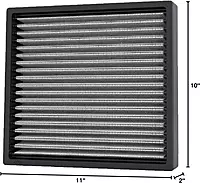 K&N VF2044 Lifetime Washable Cabin Air Filter — 10" x 2" x 11"