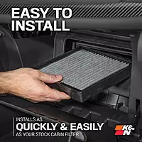 K&N VF2044 Lifetime Washable Cabin Air Filter — 10" x 2" x 11"