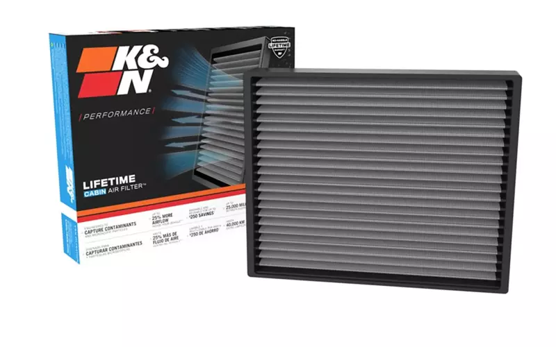 K&N LIFETIME Cabin Air Filter VF2078 - Washable, Reusable, Pleated