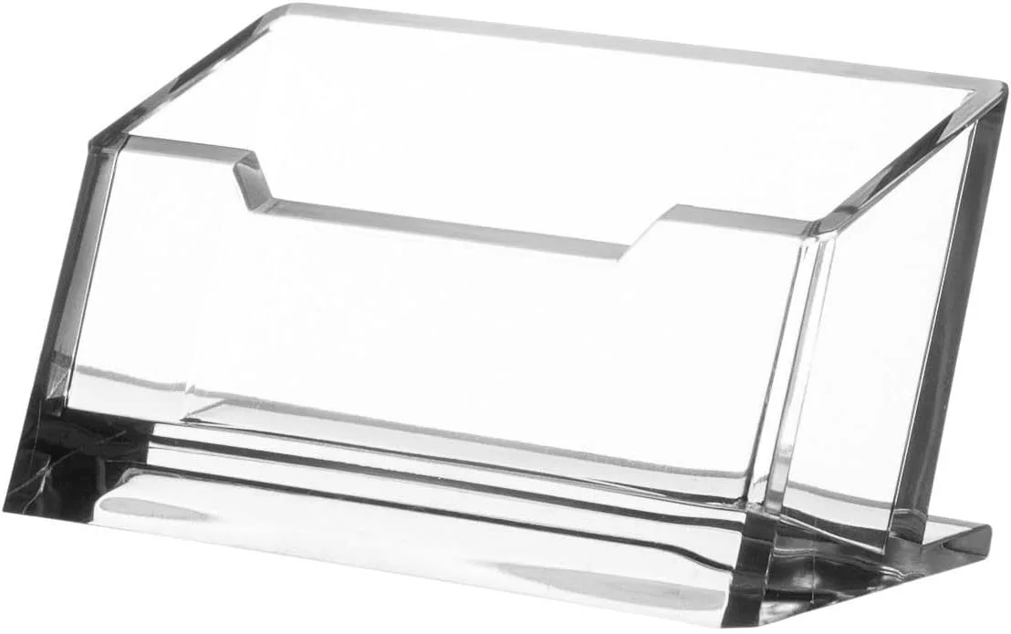 Kantek Acrylic Business Card Holder, Fits 80 Business Cards, 4.1-Inch Wide x 1.9-Inch Deep x 2.1-Inch High, Clear (AD30)