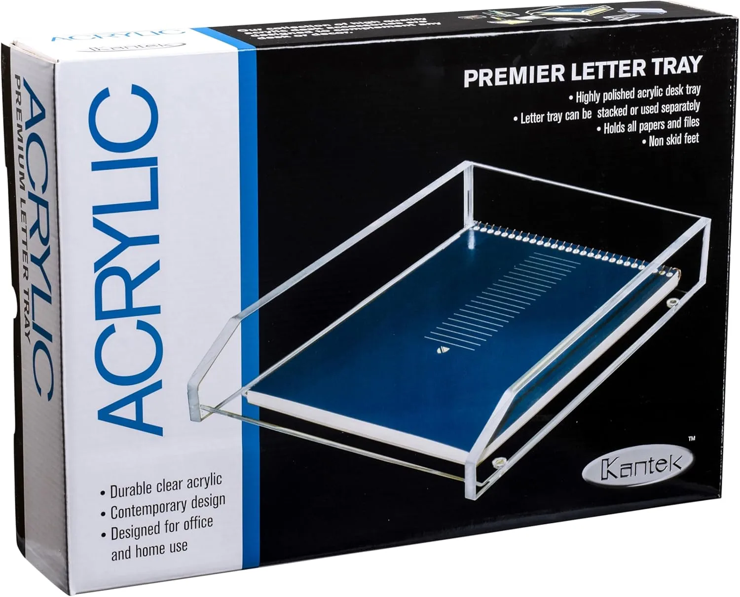 Kantek Acrylic Single Large Letter Tray, 10.6-Inch x 13.9-Inch x 2.5-Inch, Clear (AD10)