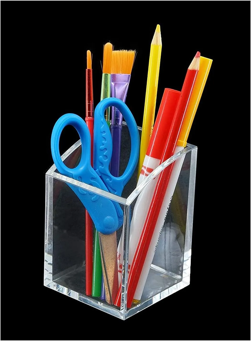 Kantek Acrylic Pencil Cup, 2.75 x 2.75 x 4, Clear