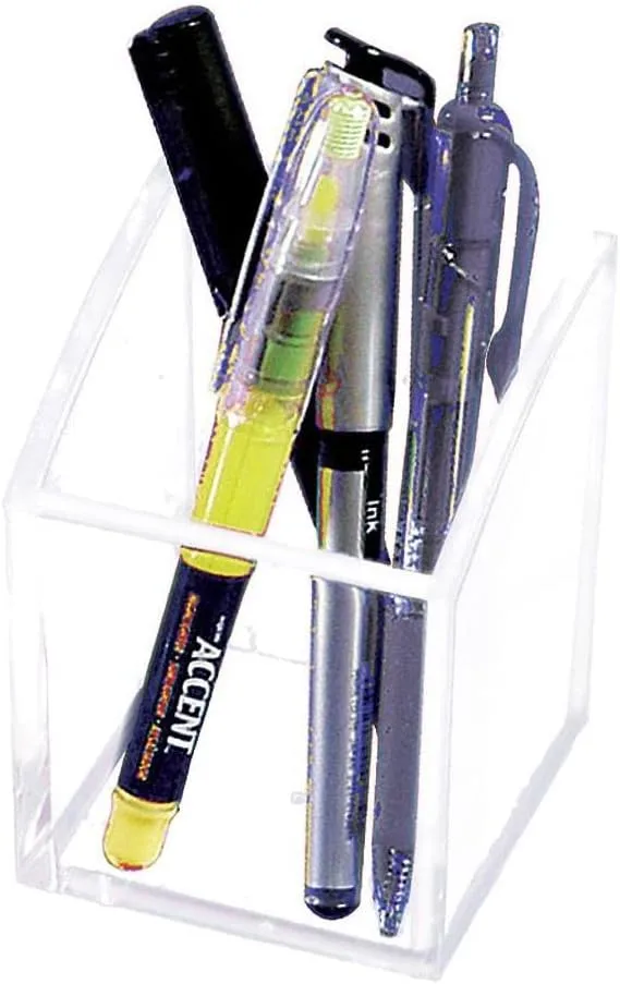 Kantek Acrylic Pencil Cup, 2.75 x 2.75 x 4, Clear