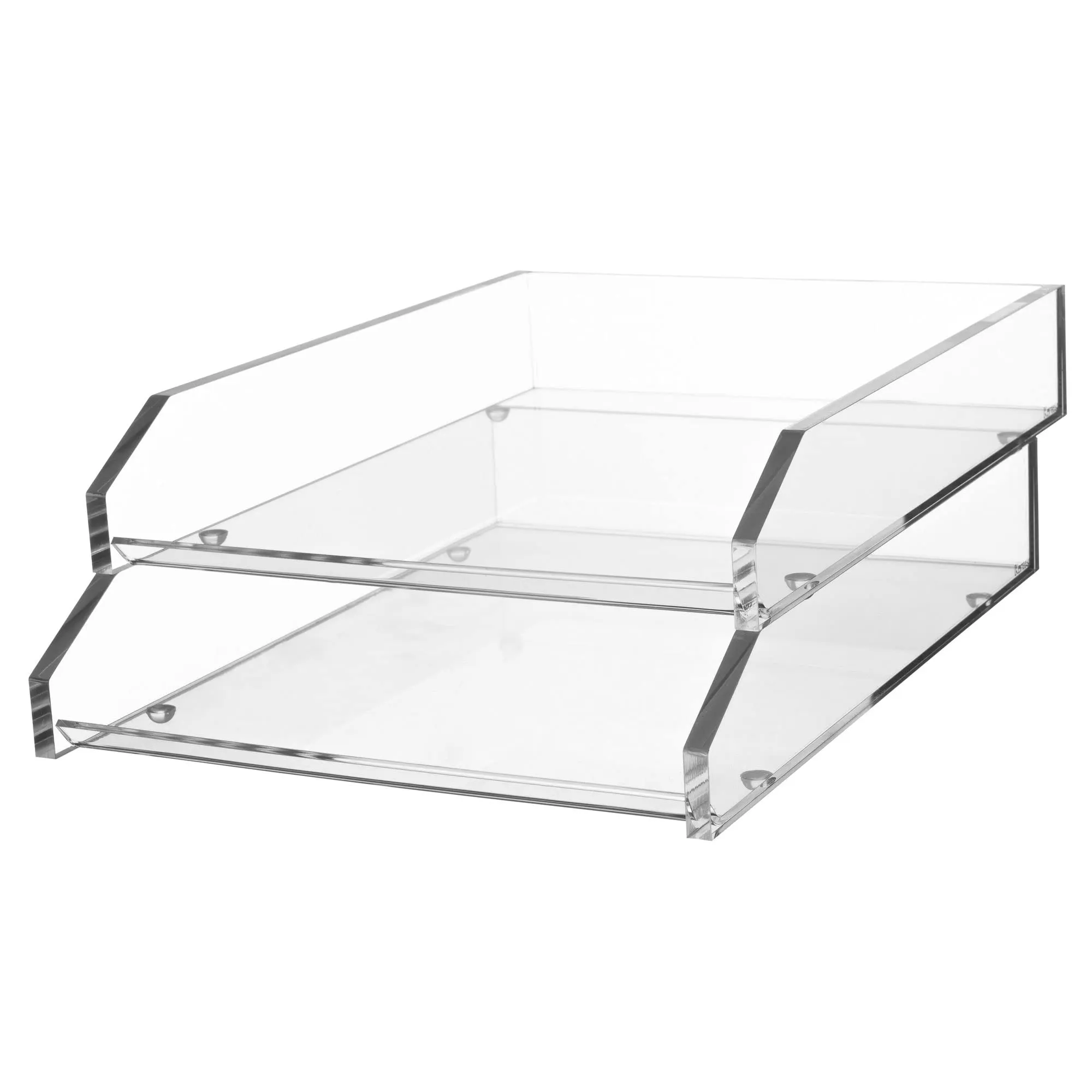 Kantek Acrylic Double Letter Tray, 2-Tier, Clear (AD15)