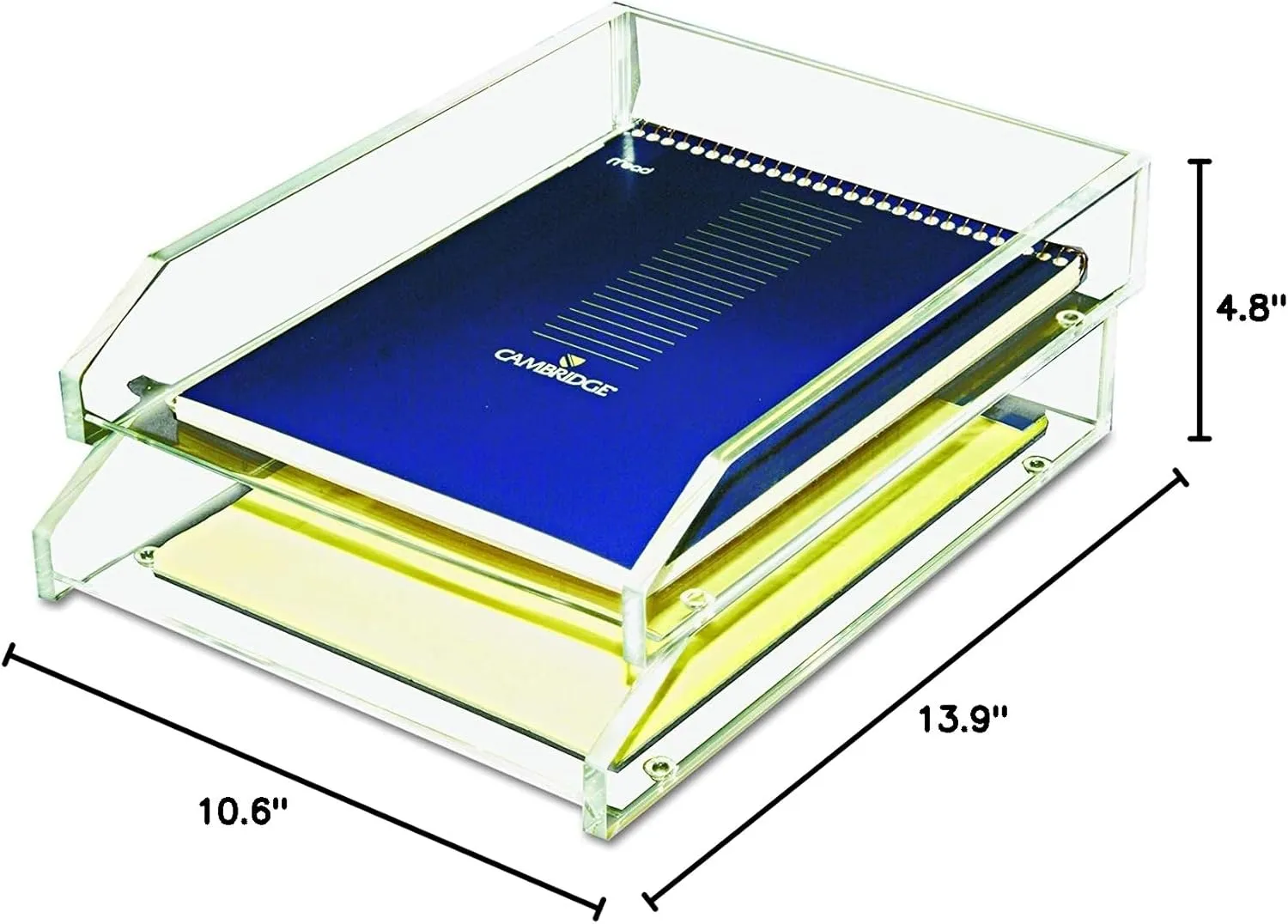 Kantek Acrylic Double Letter Tray, 2-Tier, Clear (AD15)