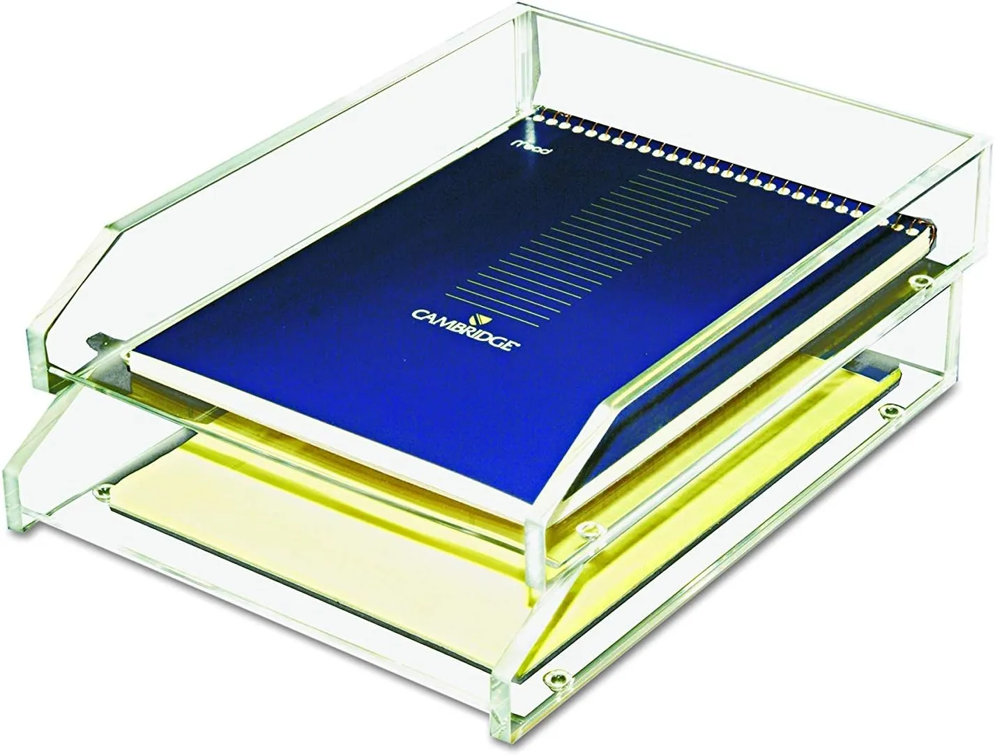 Kantek Acrylic Double Letter Tray, 2-Tier, Clear (AD15)