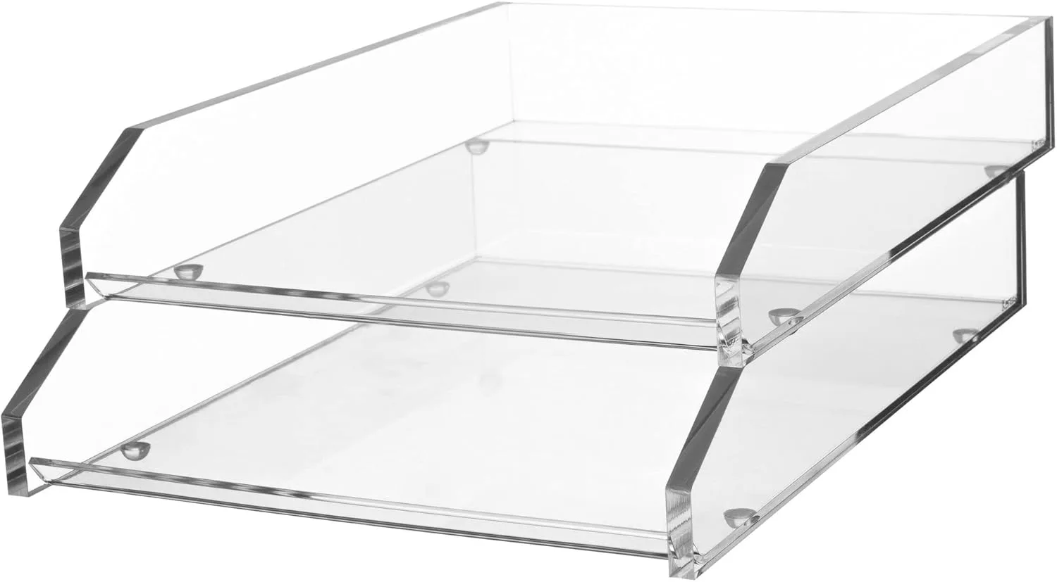 Kantek Acrylic Double Letter Tray, 2-Tier, Clear (AD15)