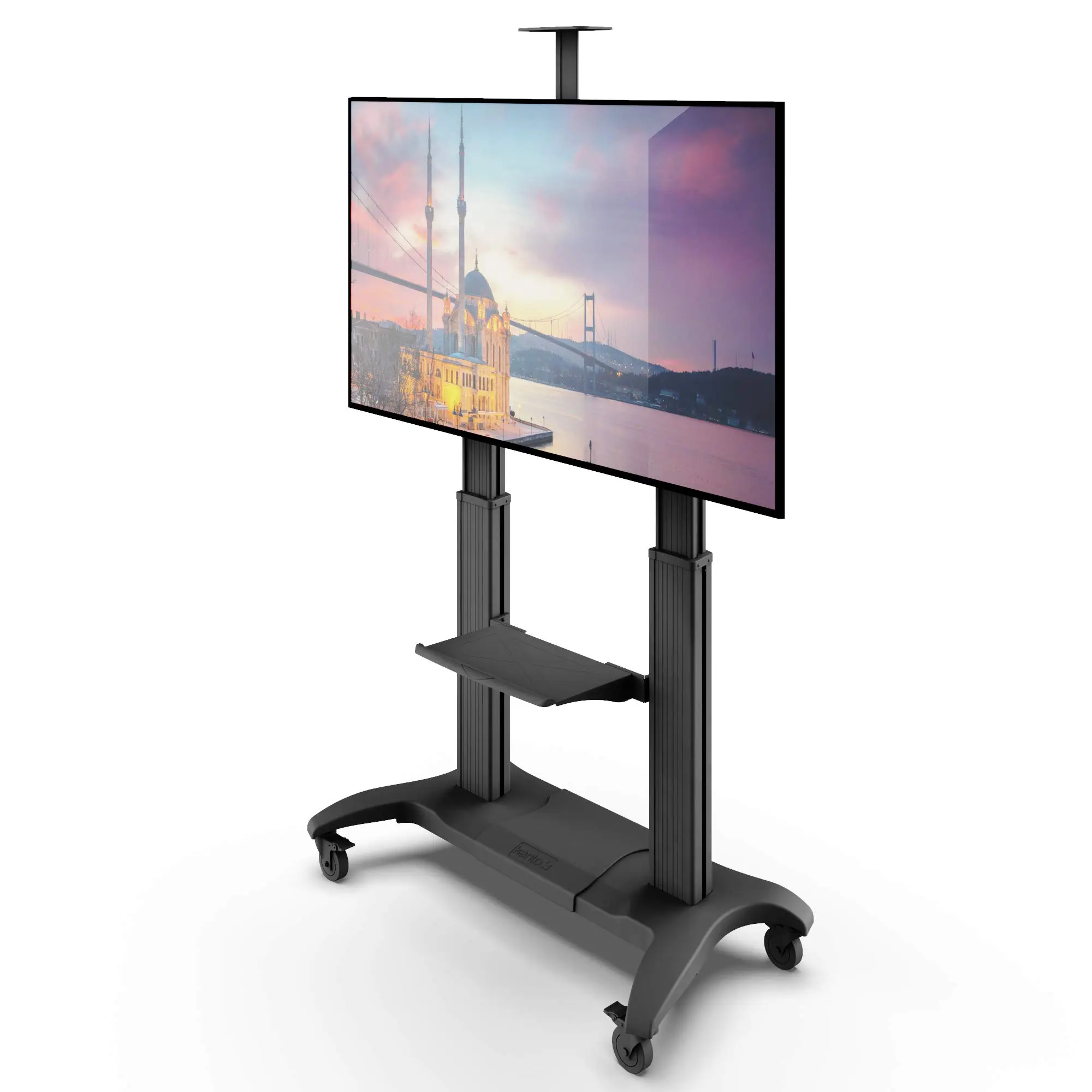 Kanto MTMA100PL Mobile TV Mount with Adjustable Shelf for 55-100" TVs - Black