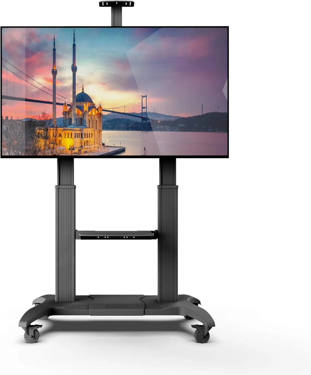 Kanto MTMA100PL Mobile TV Mount with Adjustable Shelf for 55-100" TVs - Black