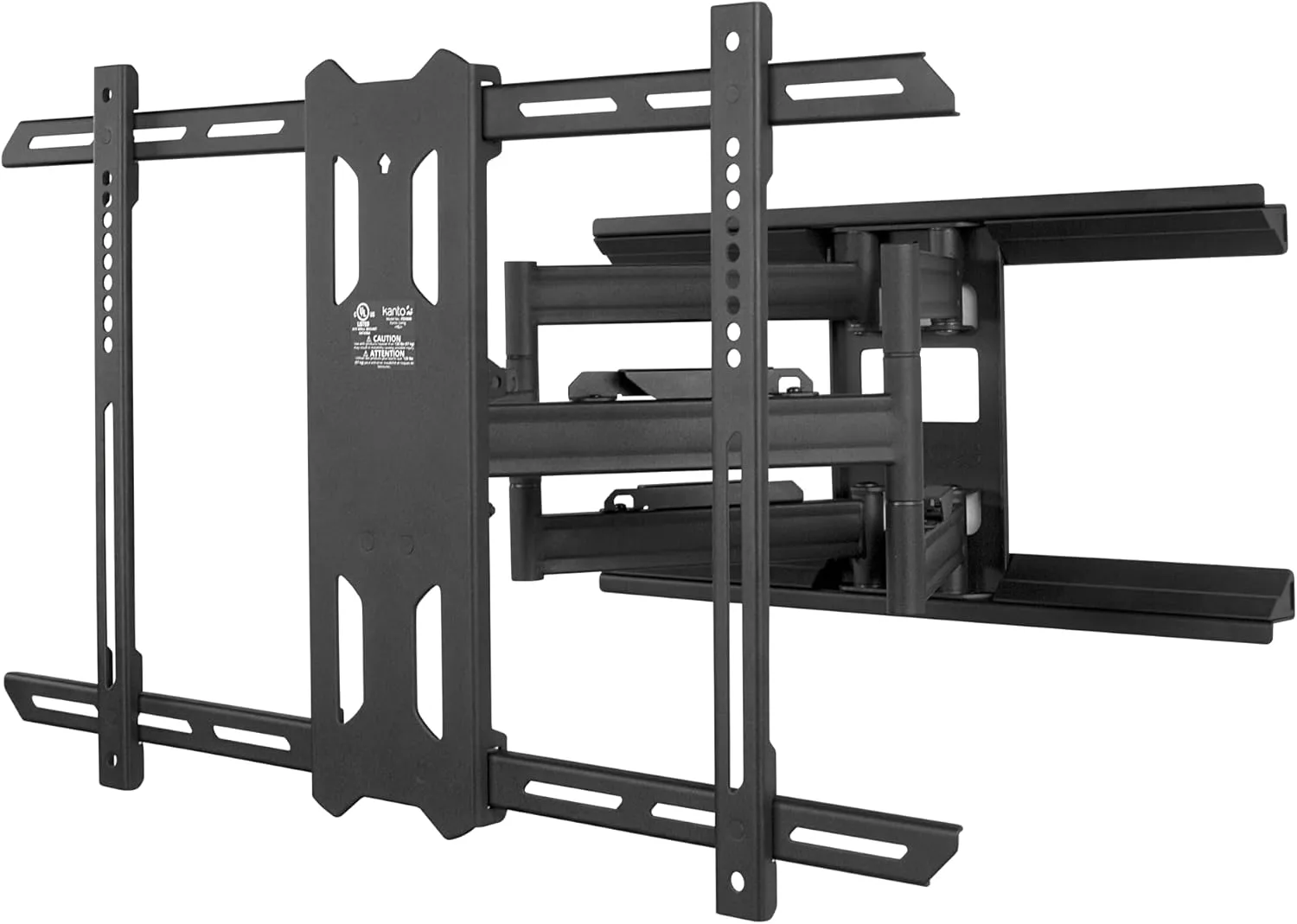 Kanto PDX650 Full Motion Articulating TV Wall Mount for 37-inch to 75-inch TVs | Low Profile with 22" Extension | Integrated Cable Management | Swivel and Tilt Capable | Black