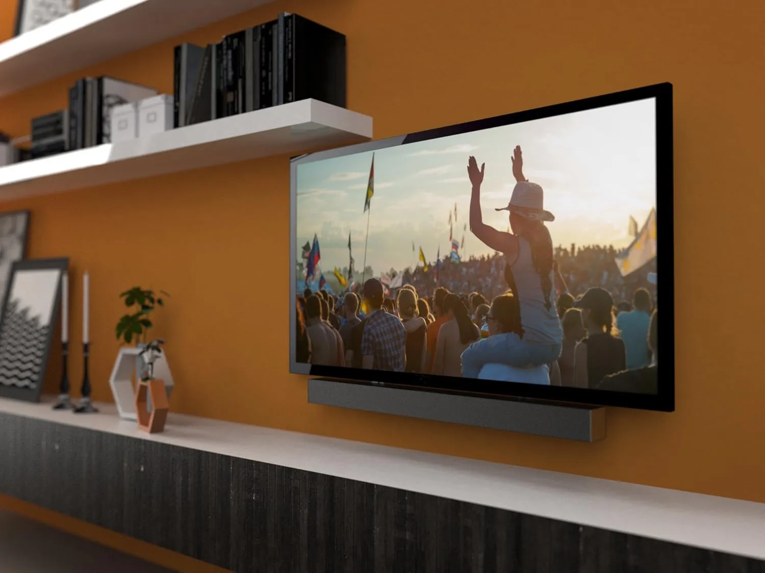 Kanto SB100 Sound Bar Mounting Bracket for Flat Panel TV - Black