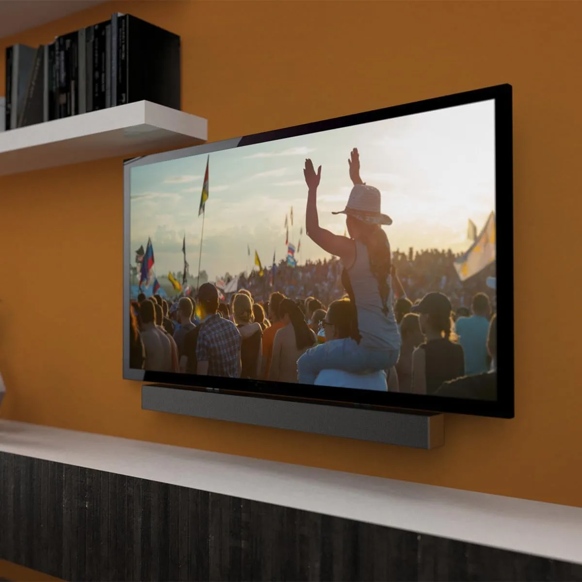 Kanto SB100 Sound Bar Mounting Bracket for Flat Panel TV - Black