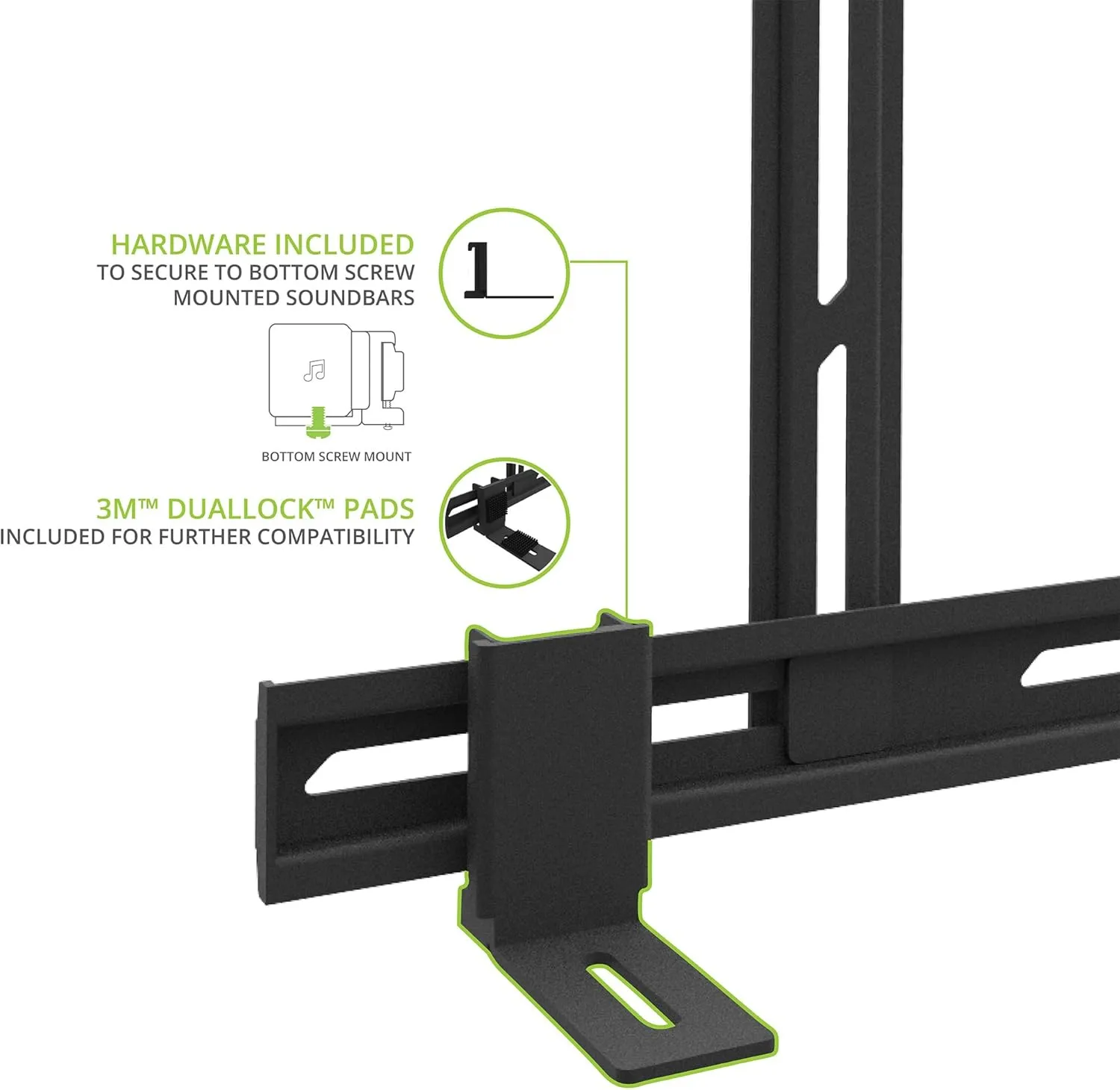 Kanto SB200 Premium Universal Sound Bar TV and Wall Mount | Black