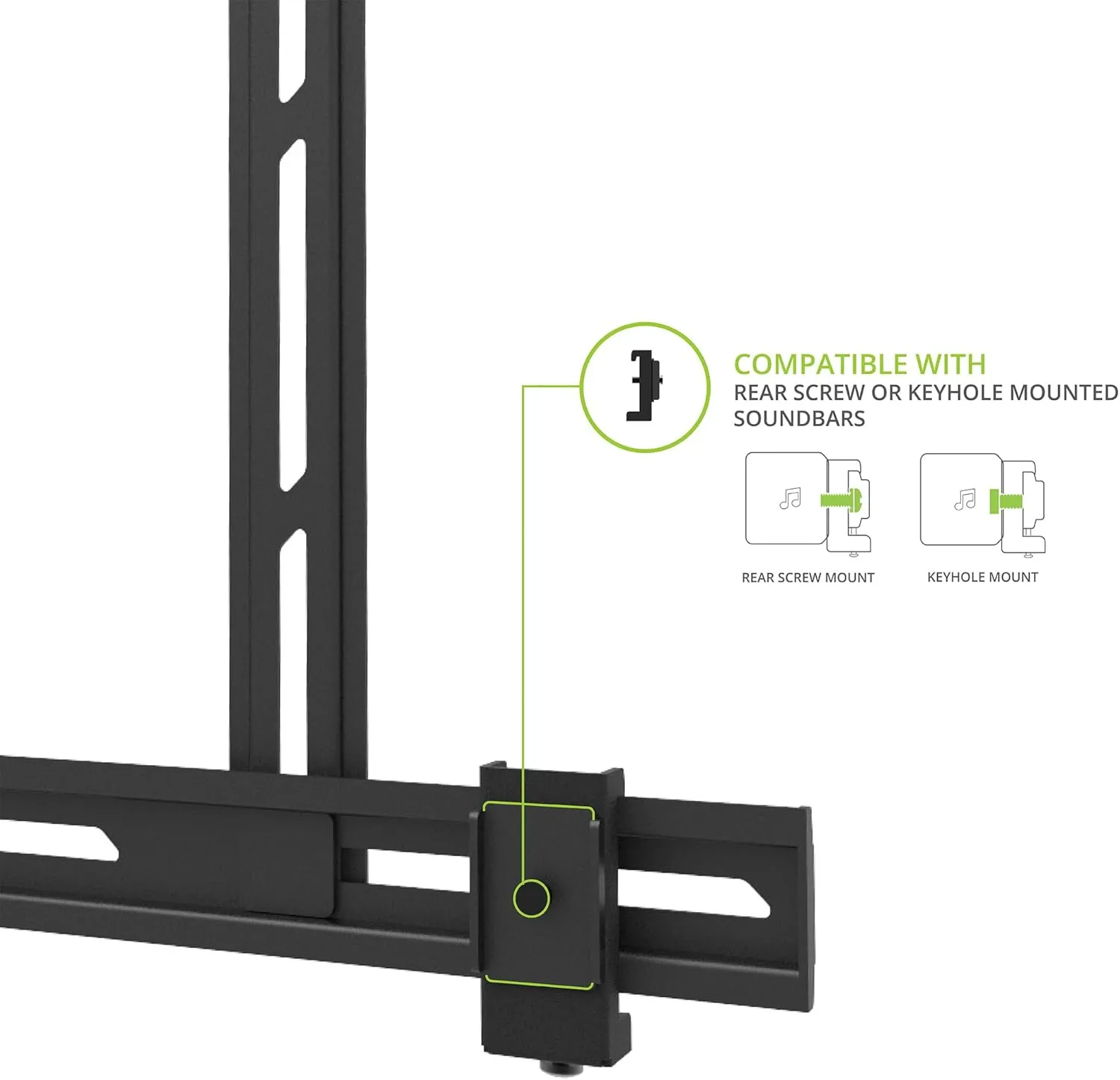 Kanto SB200 Premium Universal Sound Bar TV and Wall Mount | Black
