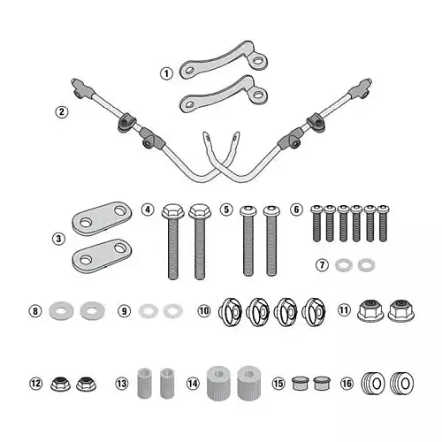 KAPPA KYMCO SCREEN BRACKET KIT A6109AK - LIKE 50 / 125 / 150 (17-22)