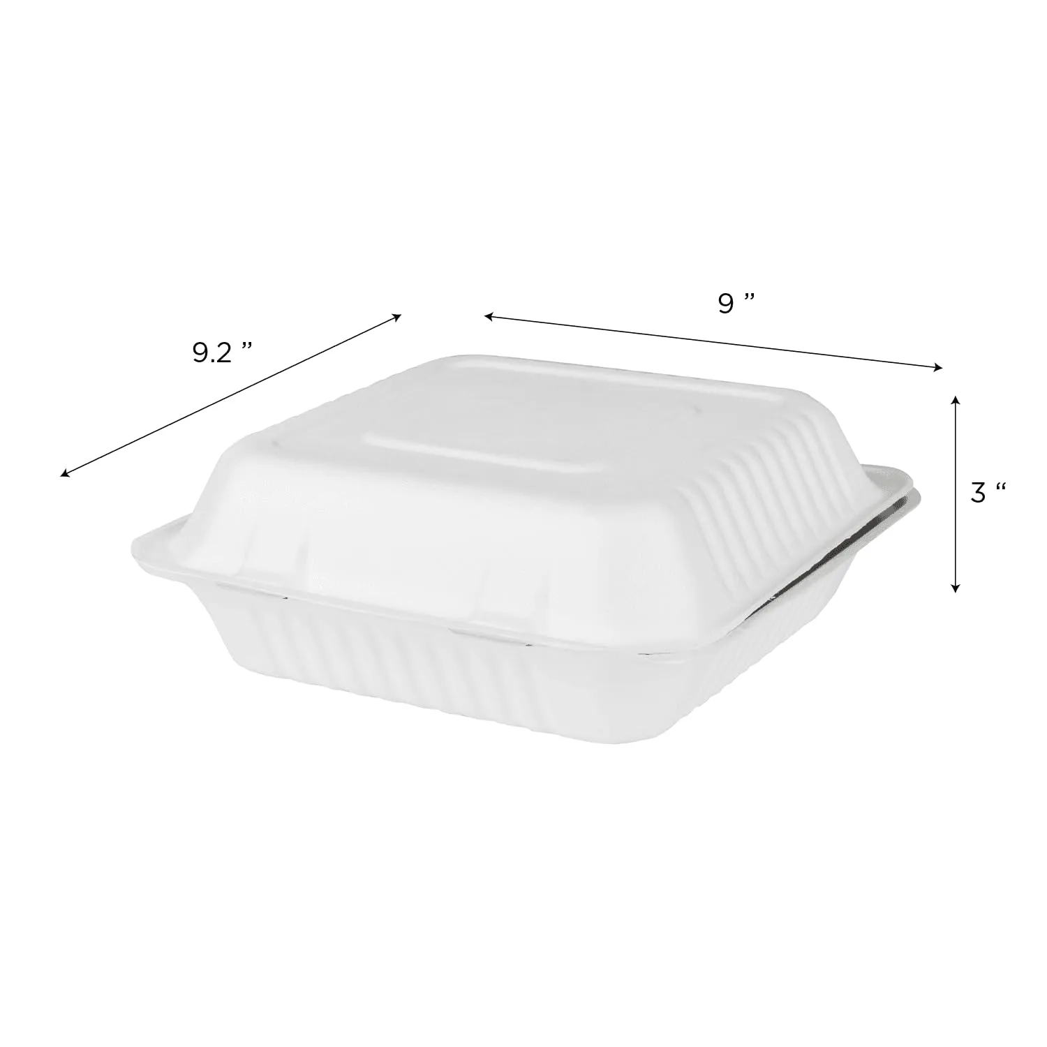 Karat Earth KE-BHC99-1C 9" x 9" Bagasse Hinged Clamshell Container (Pack of 200)