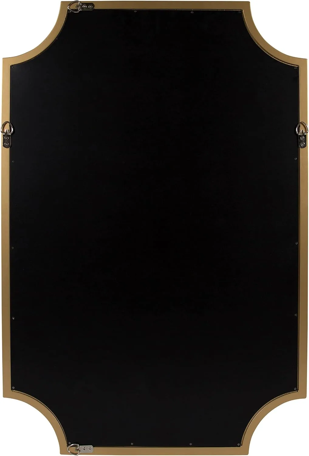 Kate and Laurel Hogan Wood Framed Wall Accent Mirror with Scalloped Corners, 24x36 Inches, Gold