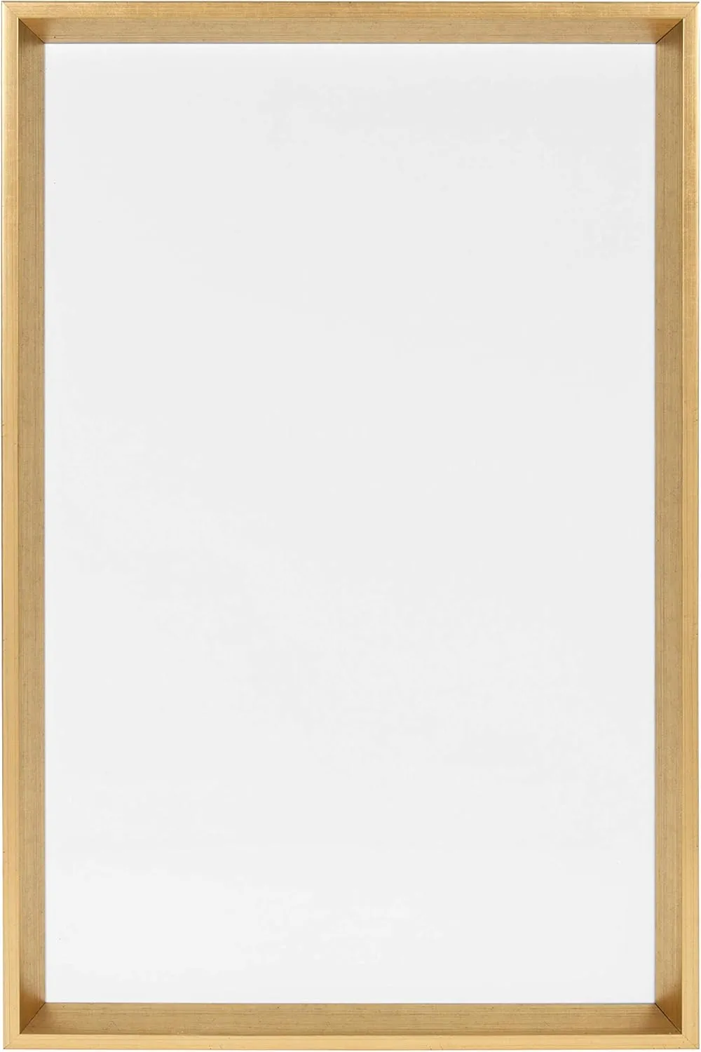 DesignOvations Kate and Laurel Calter Magnetic Dry Erase Board, Melamine, 16 1/2 x 25 1/2 , White, Gold Plastic Frame