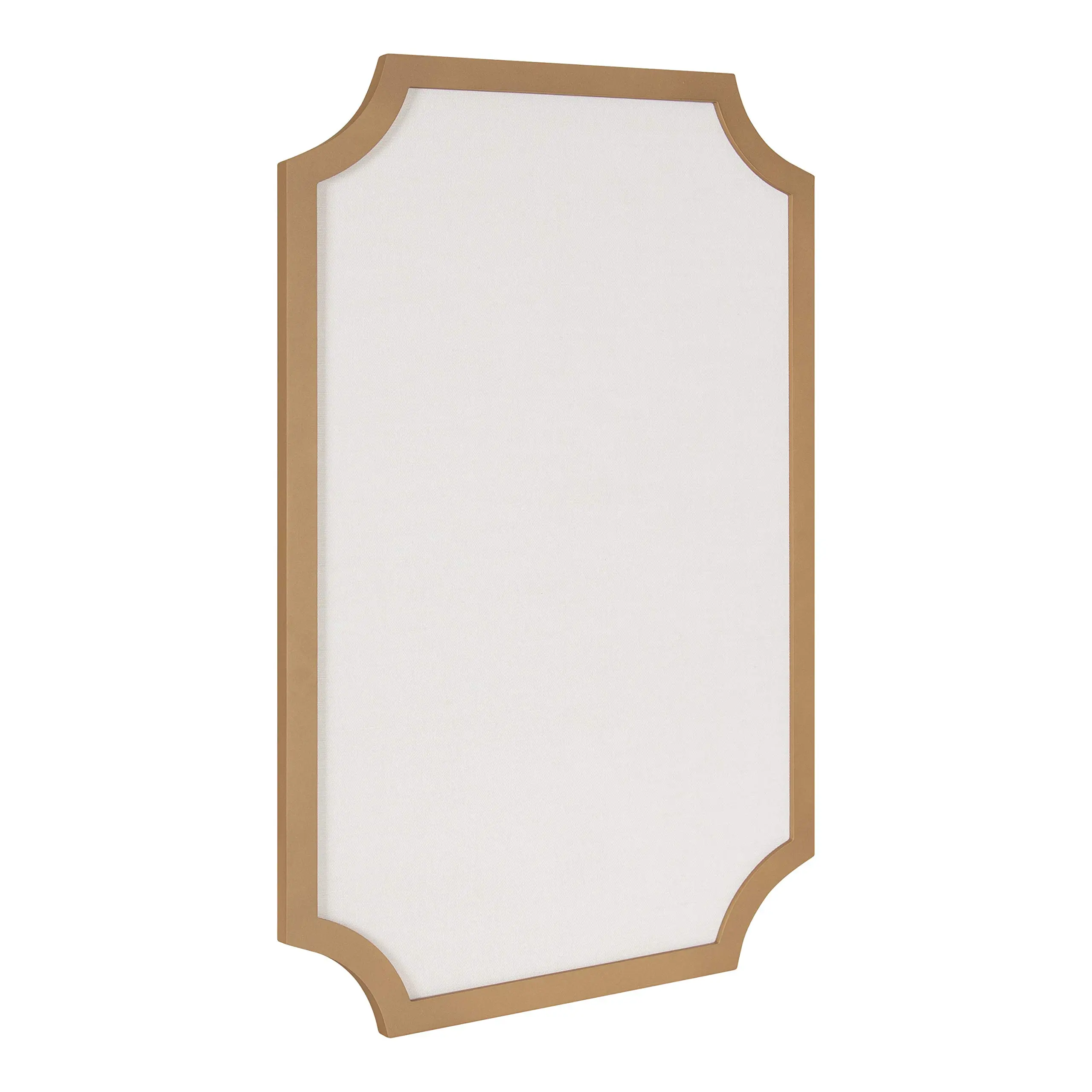Kate and Laurel Holbrook Modern Scalloped Fabric Pinboard, 24 x 36, Gold, Decorative Bulletin Board for Wall