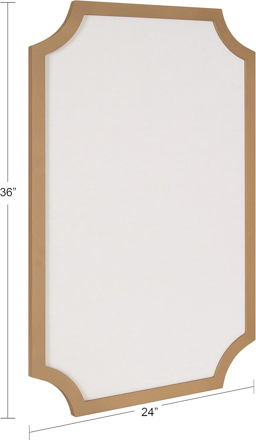 Kate and Laurel Holbrook Modern Scalloped Fabric Pinboard, 24 x 36, Gold, Decorative Bulletin Board for Wall