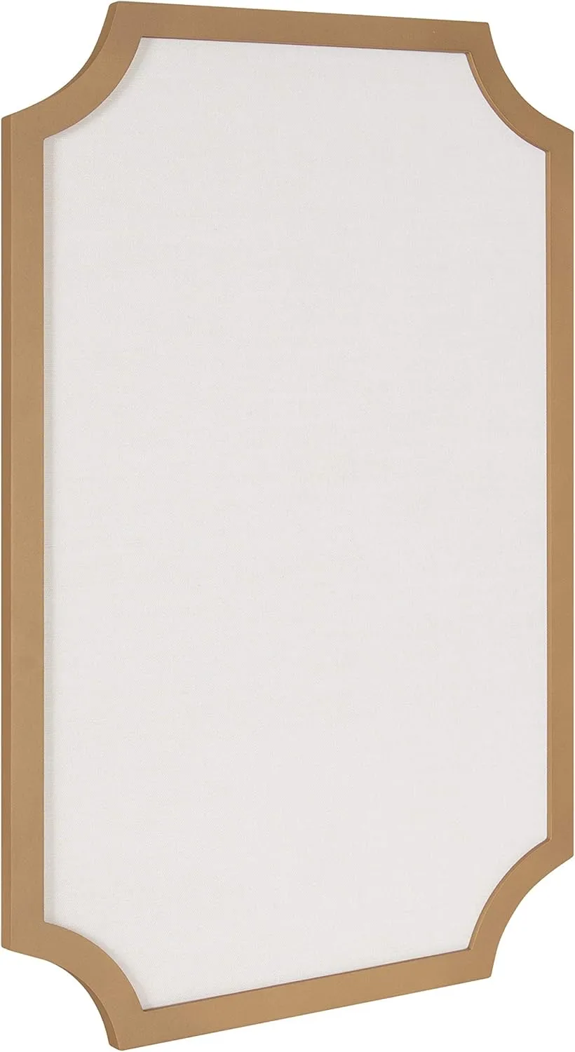 Kate and Laurel Holbrook Modern Scalloped Fabric Pinboard, 24 x 36, Gold, Decorative Bulletin Board for Wall