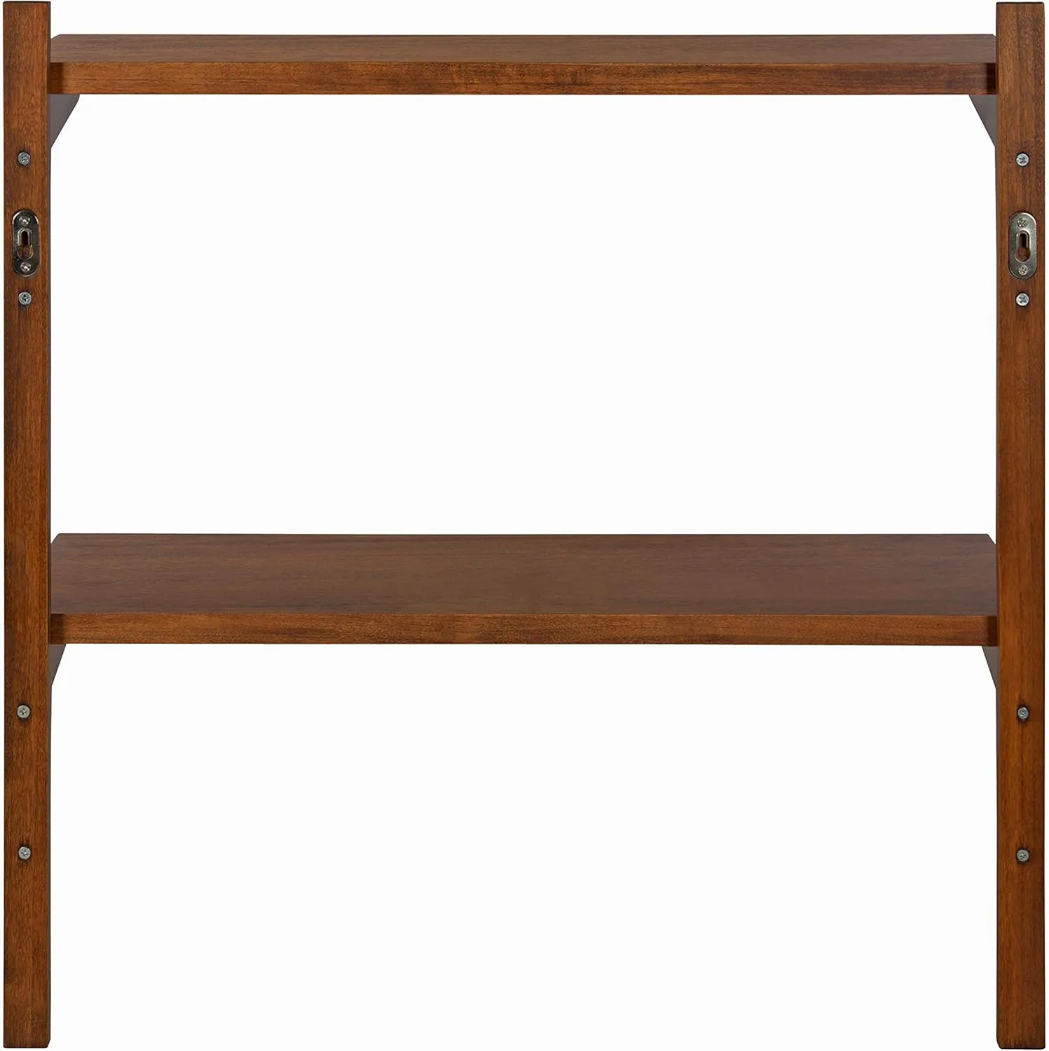 Kate and Laurel Meridien Mid-Century Wall Shelves, 24" x 8" x 24", Walnut