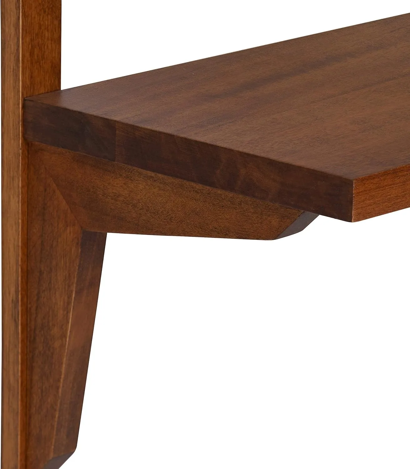 Kate and Laurel Meridien Mid-Century Wall Shelves, 24" x 8" x 24", Walnut