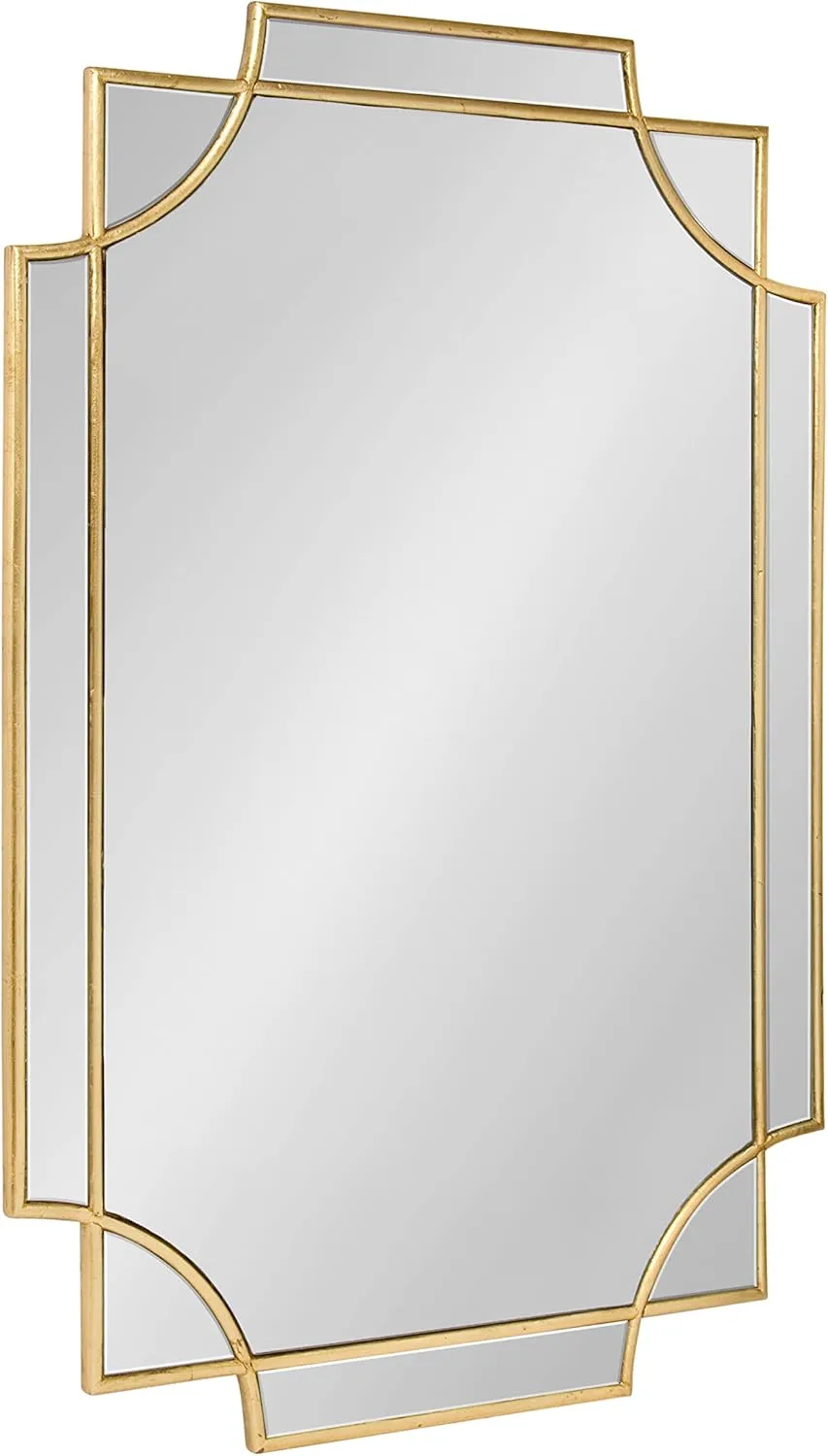 Kate and Laurel Minuette Decorative Rectangle Frame Wall Mirror in Gold Leaf, 24x35.5 Inches 35.5"L x 24"W Gold