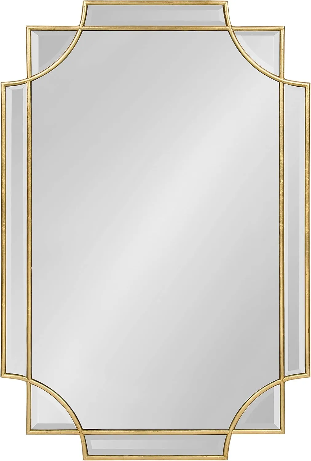 Kate and Laurel Minuette Decorative Rectangle Frame Wall Mirror in Gold Leaf, 24x35.5 Inches 35.5"L x 24"W Gold