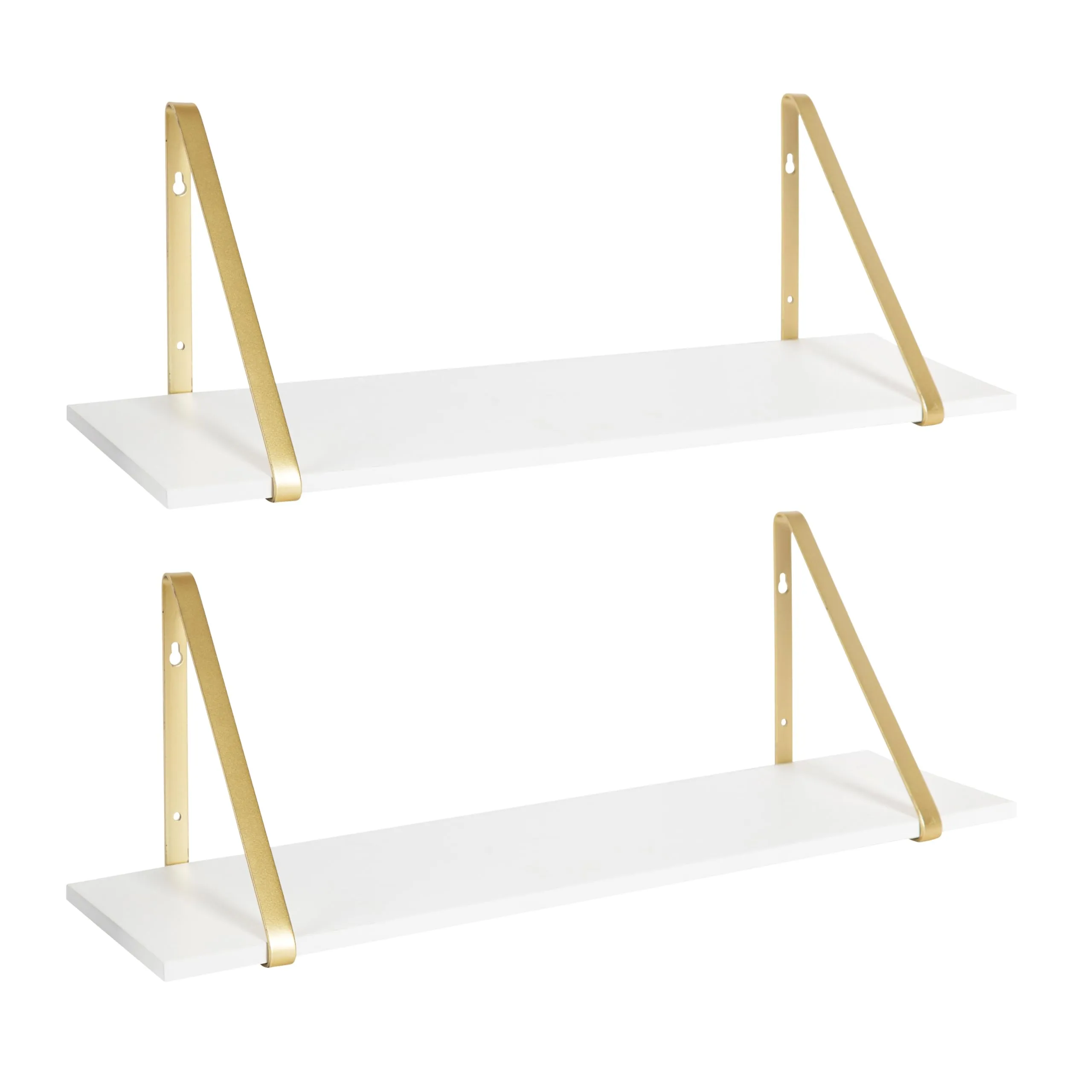 KATE AND LAUREL Soloman Wooden Floating Shelves with Metal Brackets