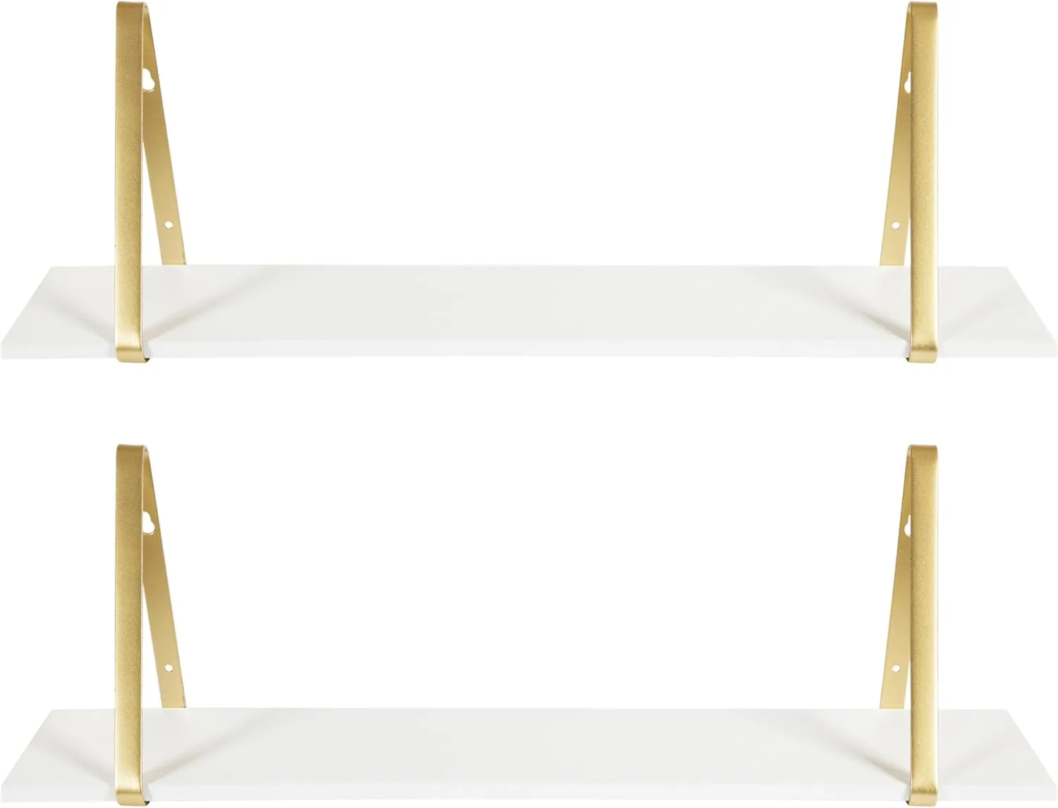 KATE AND LAUREL Soloman Wooden Floating Shelves with Metal Brackets
