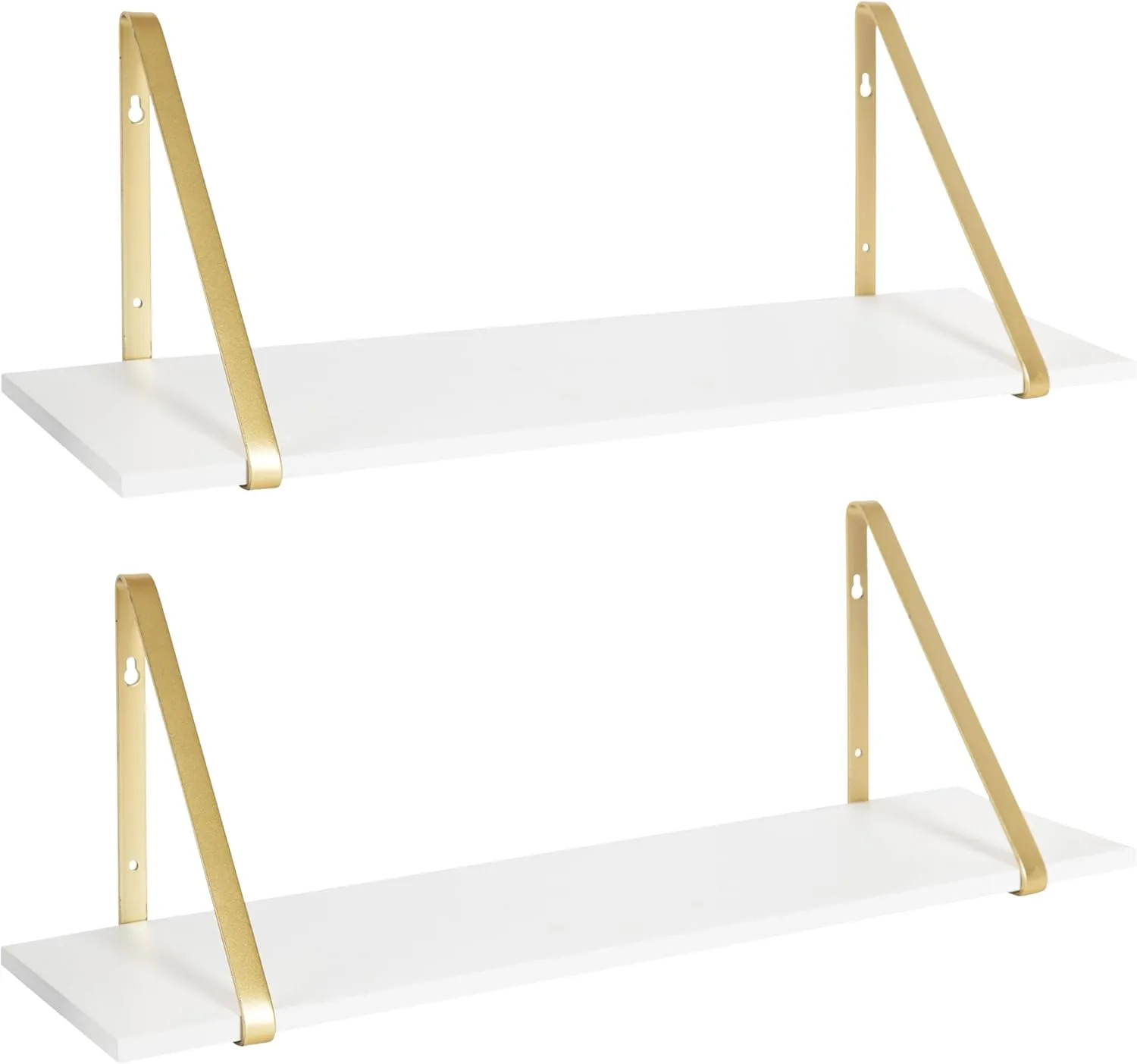 KATE AND LAUREL Soloman Wooden Floating Shelves with Metal Brackets