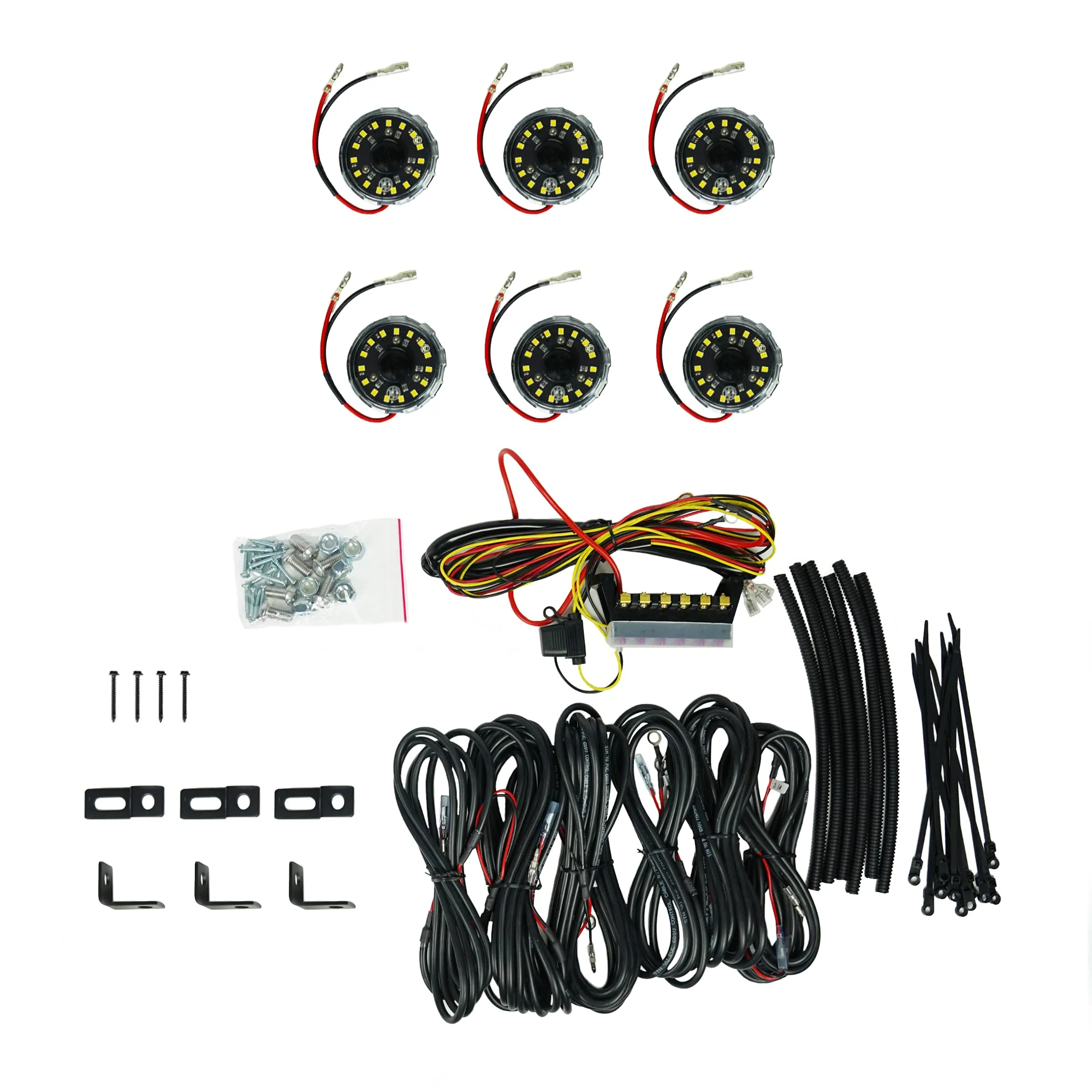 Cyclone V2 LED Rock Light - 6-Light System - Clear - 5W Flood Beam