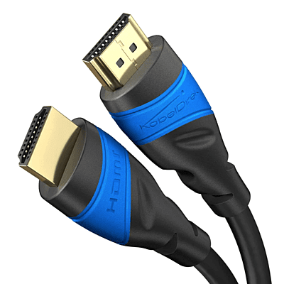 High-speed 3M HDMI 2.0 cable from KabelDirekt – With Ethernet, 4K/8K, 3d-ready, ARC, HDR – blue