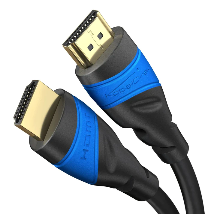 High-speed 3M HDMI 2.0 cable from KabelDirekt – With Ethernet, 4K/8K, 3d-ready, ARC, HDR – blue