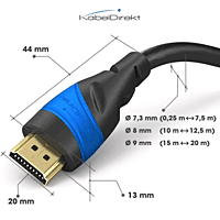 High-speed 3M HDMI 2.0 cable from KabelDirekt – With Ethernet, 4K/8K, 3d-ready, ARC, HDR – blue High-speed 3M HDMI 2.0 cable from KabelDirekt – With Ethernet, 4K/8K, 3d-ready, ARC, HDR – blue