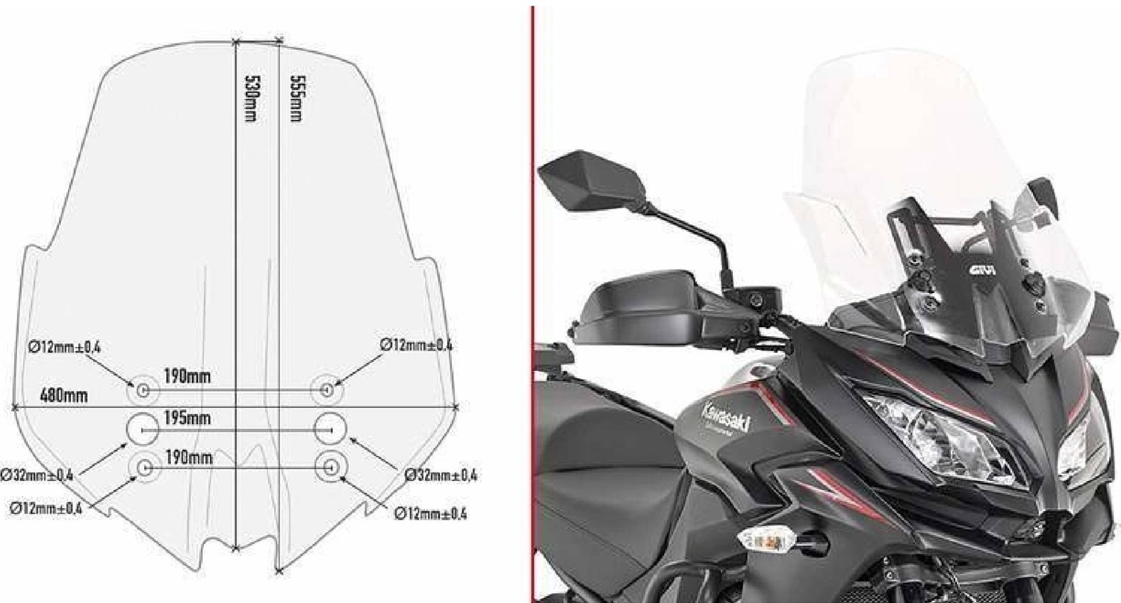 KAPPA KAWA SCREEN TRANSPARENT KD4120ST - VERSYS 1000 (17-18)