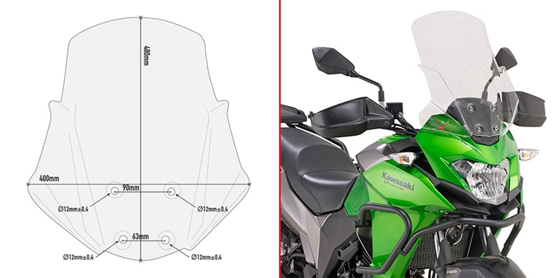 KAPPA KAWA SCREEN TRANSPARENT KD4121ST - VERSYS-X 300 (17-22)