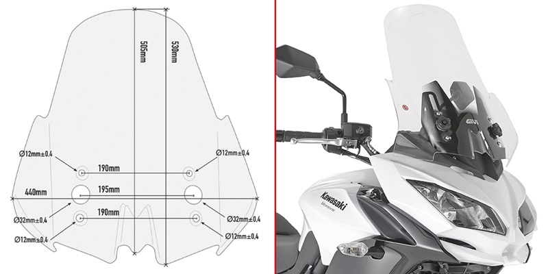 KAPPA KAWA SCREEN TRANSPARENT KD4122ST - VERSYS 650 (15-21)