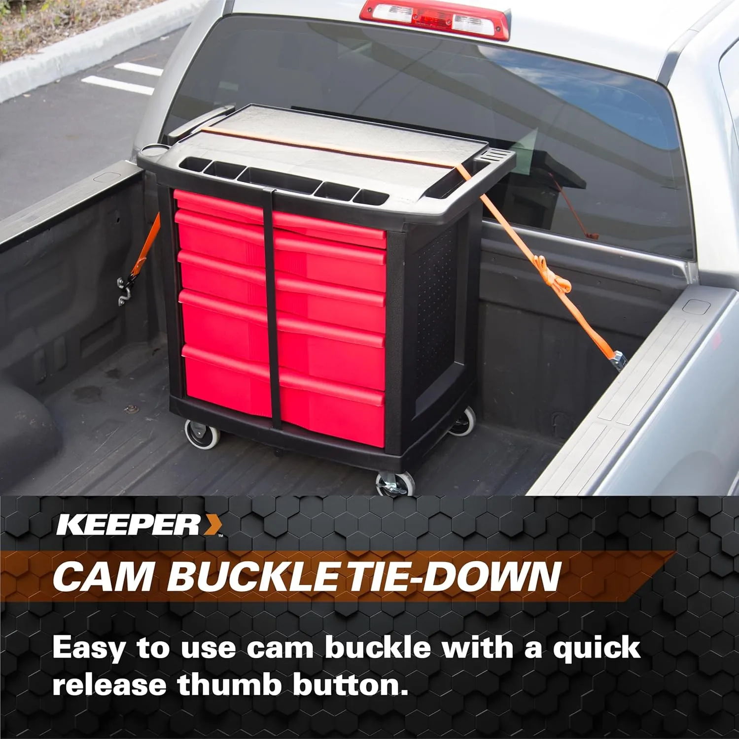 KEEPER 1-inch Cam Buckle Tie-Down with S Hooks