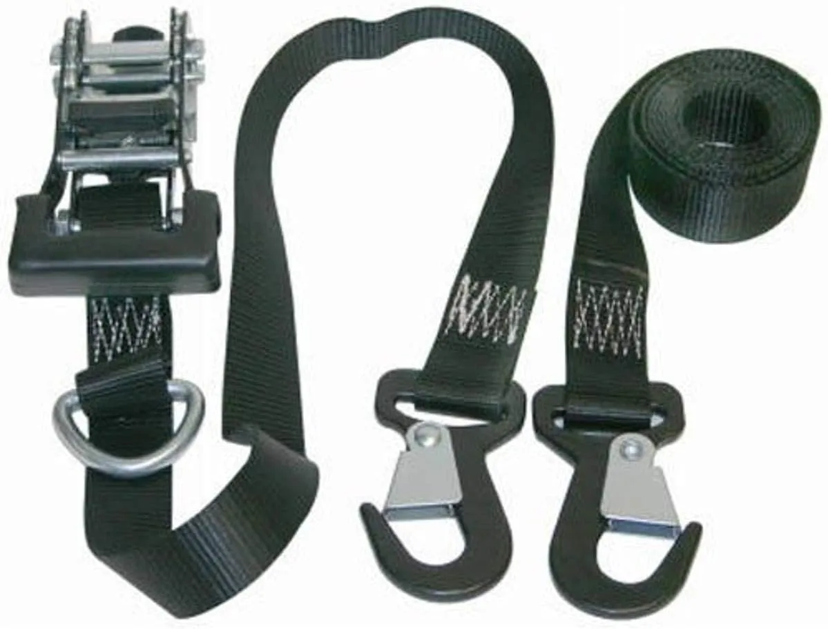 Keeper – 1.25” x 8' High Tension Ratchet Tie-Down with Snap Hooks, 2 Pack - 1,000 lbs. Working Load Limit No Size