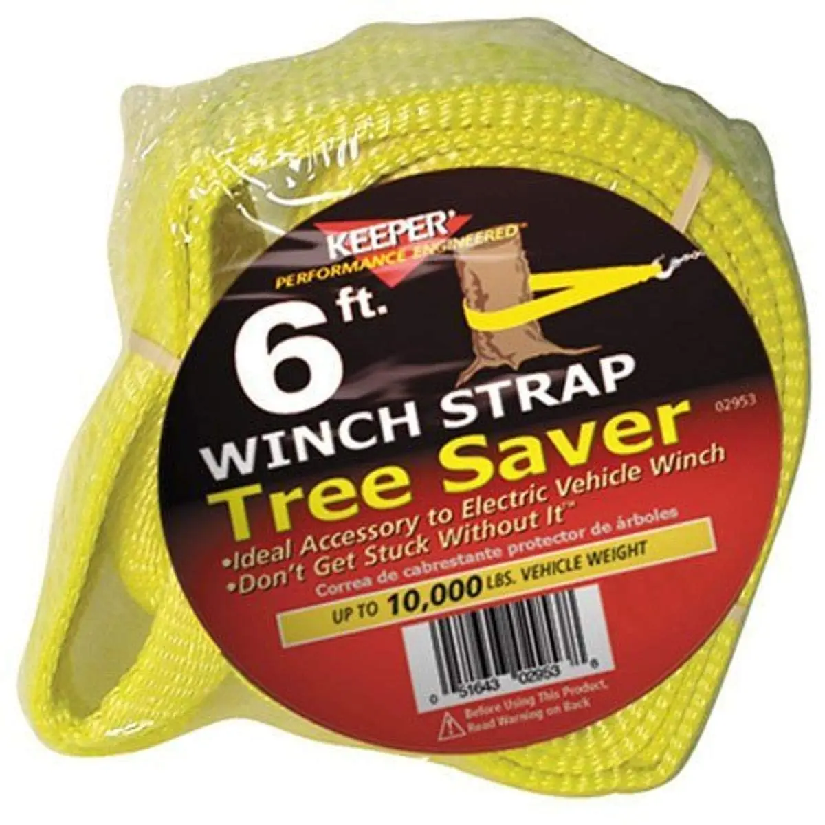 Keeper Hampton PROD 3" x 6' Tree Saver Winch Strap - 10,000 lb WLL, 30,000 lb Break Strength
