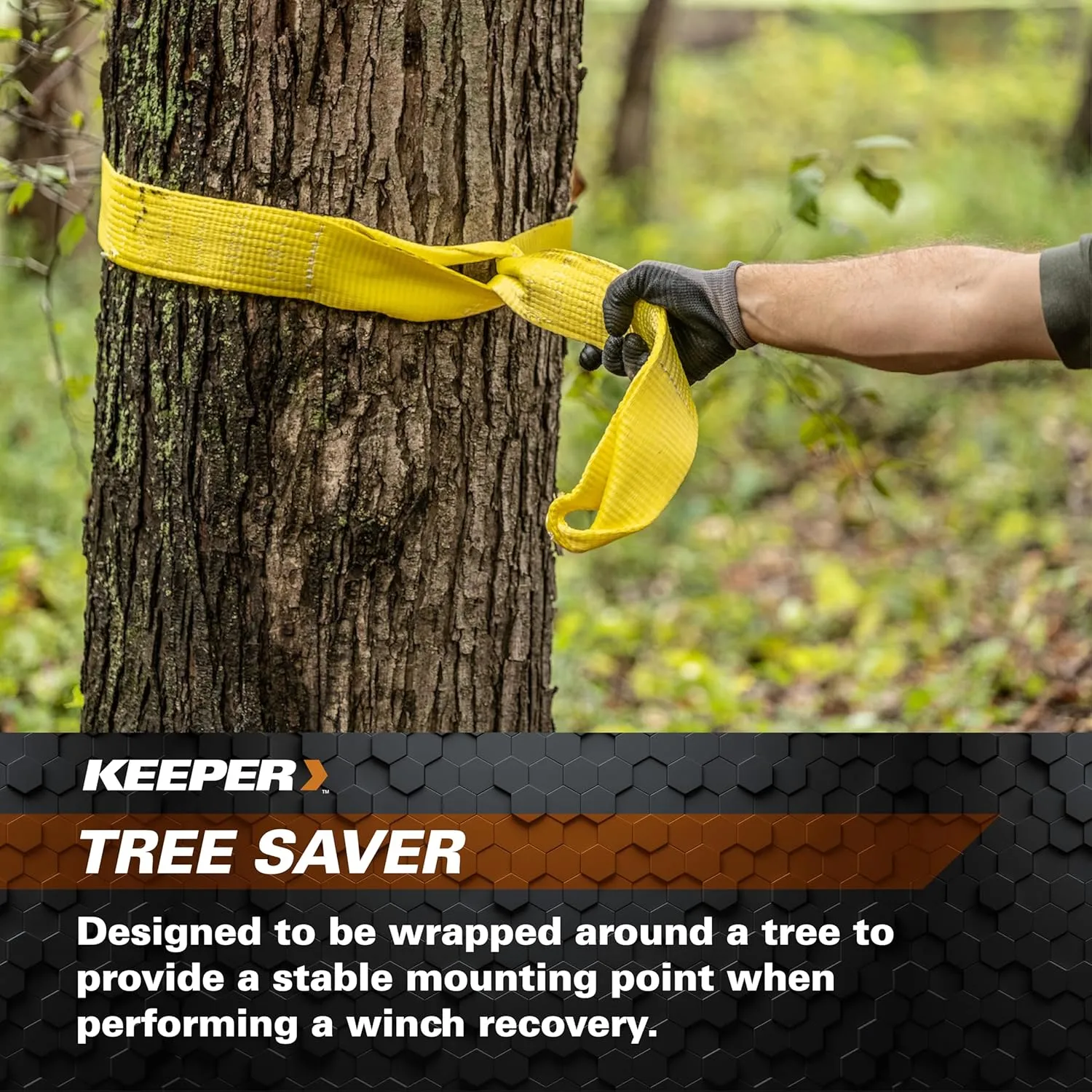 Keeper Hampton PROD 3" x 6' Tree Saver Winch Strap - 10,000 lb WLL, 30,000 lb Break Strength